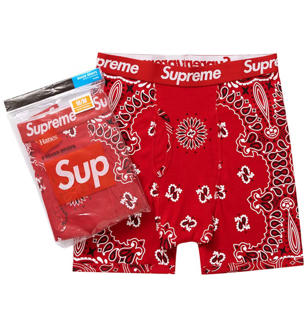 Supreme Bandana Shorts — Red