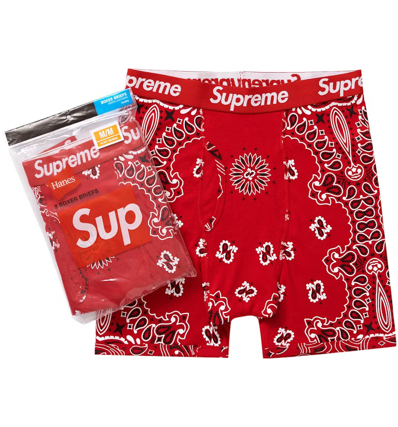 Supreme Bandana Shorts — Red