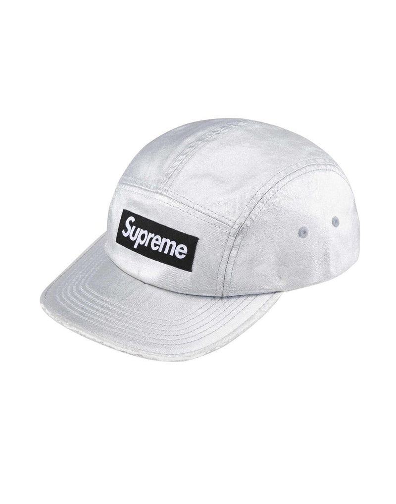 Supreme Washed Metallic Camp Cap — Silver