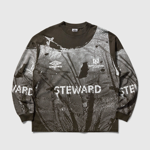 Umbro x Steward Graphic Long Sleeve — Charcoal