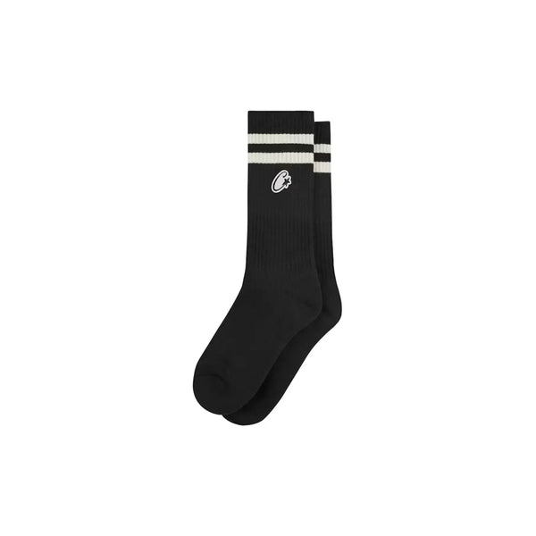 Authority of The World Striped Crew Socks — Black